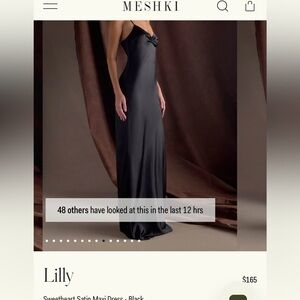 Meshki Black Satin Maxi Dress